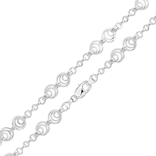 Silver 14.5mm Linked Circle bracelet