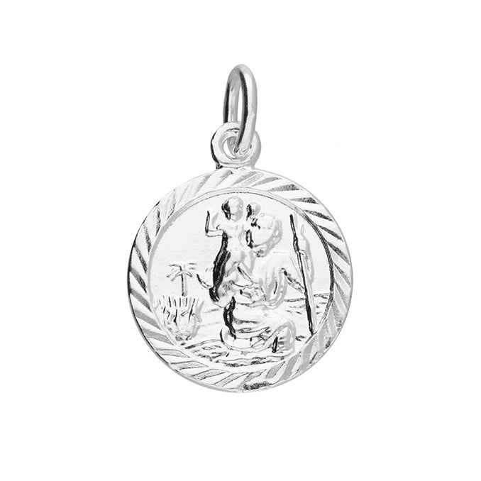 Silver diamond cut St Christopher.