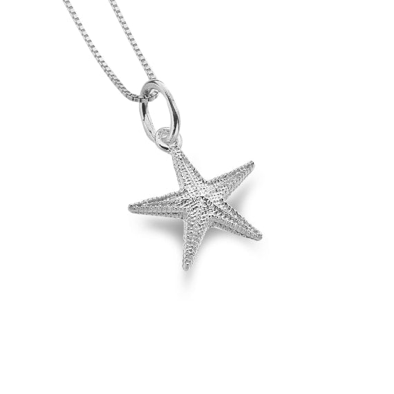Silver small starfish necklace