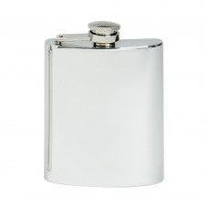 Plain Pewter hinged top hip flask 6oz