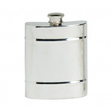 Double band Pewter hip flask 4oz