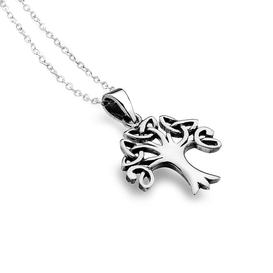 Silver celtic tree of life necklace