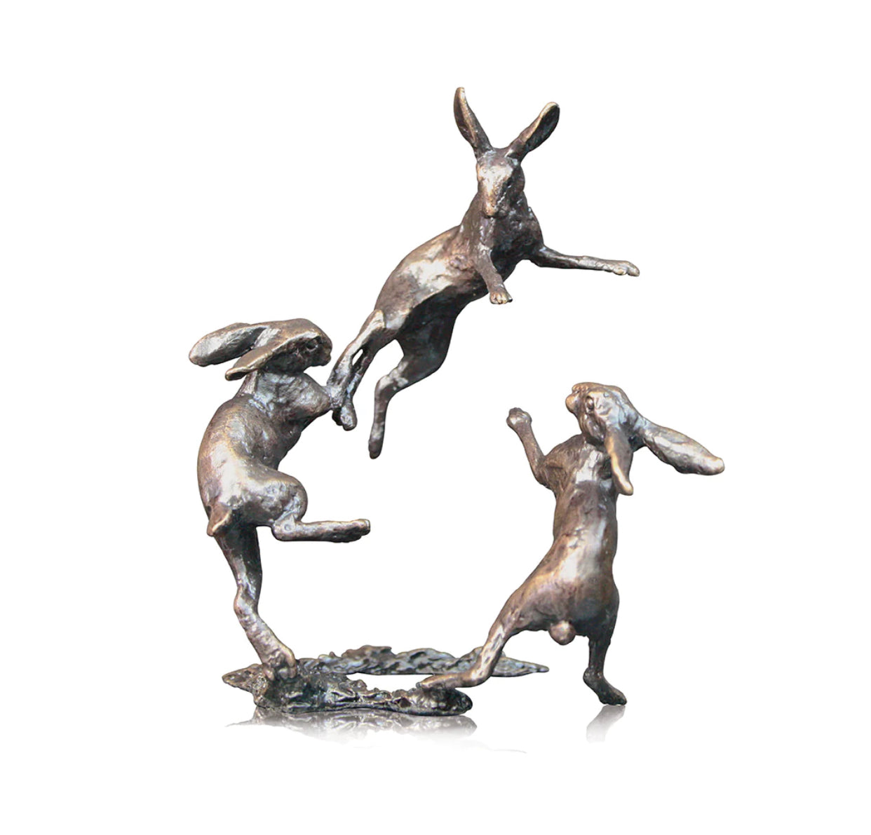 “Three Hares Dancing” Bronze