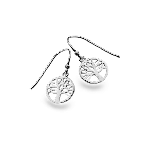 silver small tree of life drop earrings