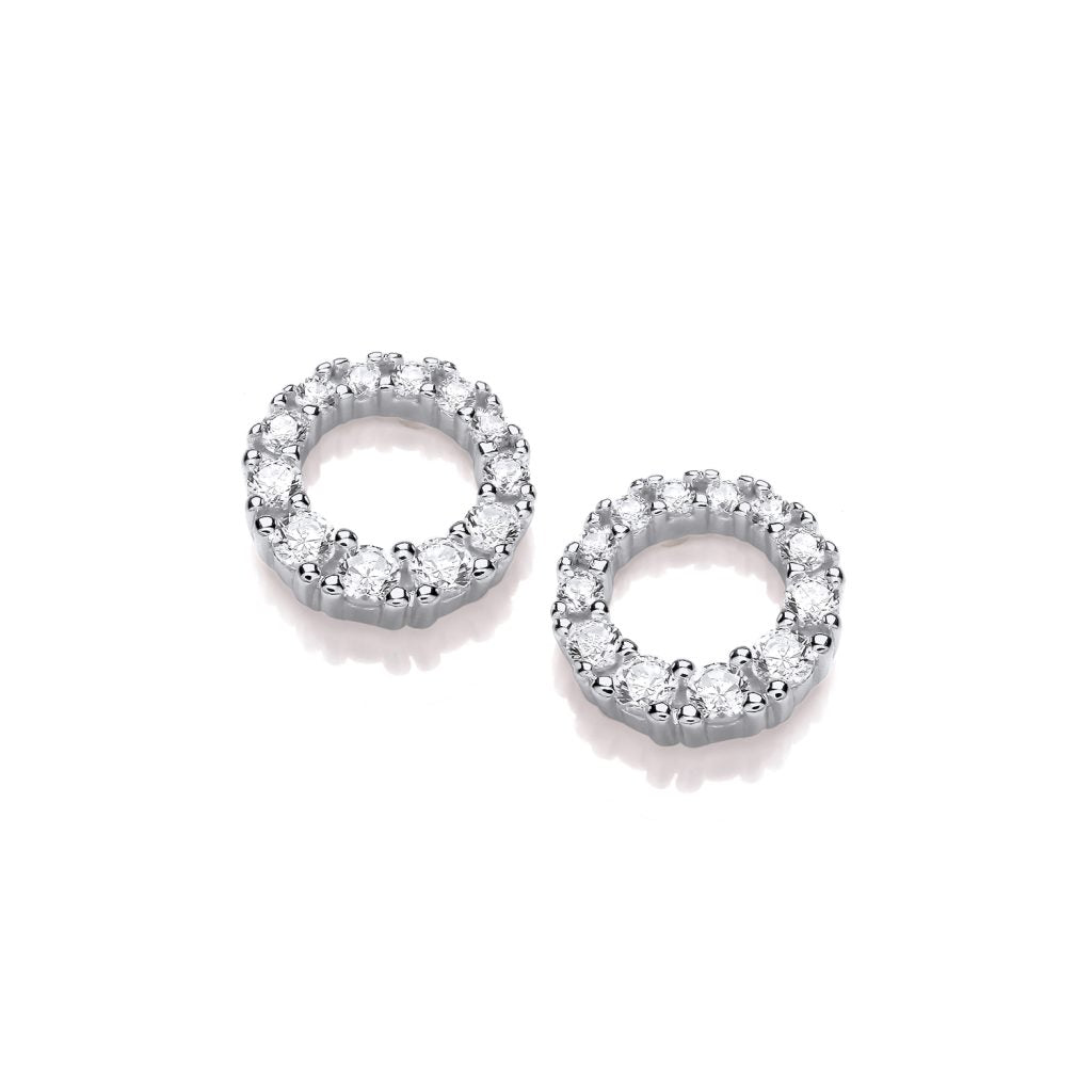 Silver & Cubic Zirconia total eclipse Earrings