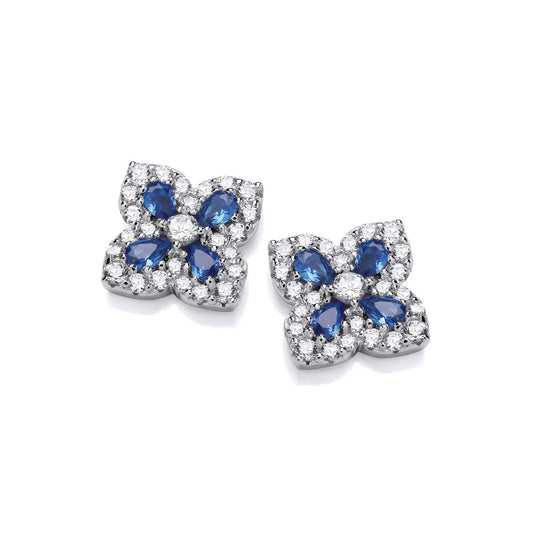 Silver & Cubic Zirconia classic clover Earrings