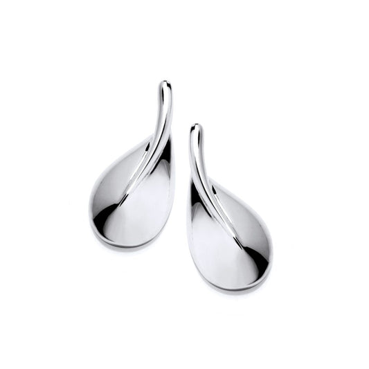 Silver Abstract Curve Earrings