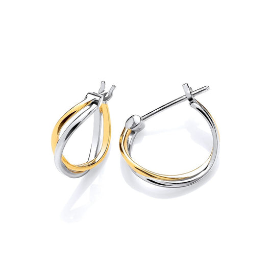 Silver & Gold detail Fusion Hoop Earrings