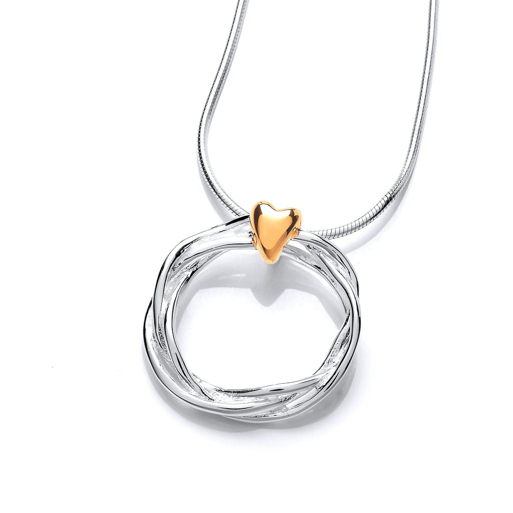 Silver & Gold detail heart Necklace