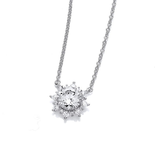Silver & Cubic Zirconia sun goddess Necklace