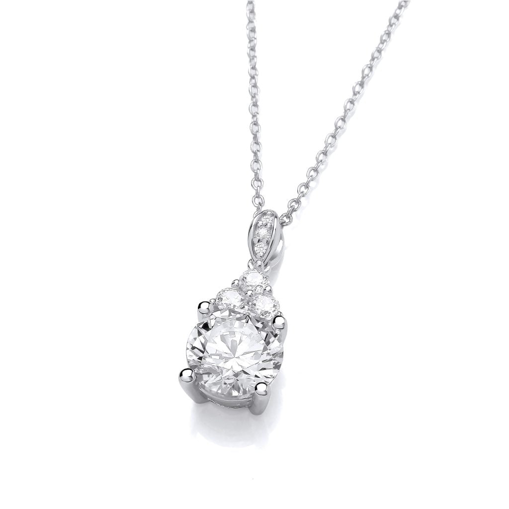 Silver & Cubic Zirconia Fancy Necklace