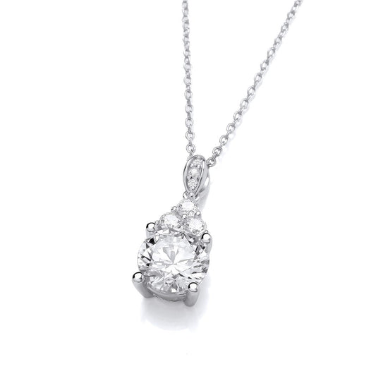 Silver & Cubic Zirconia Fancy Necklace
