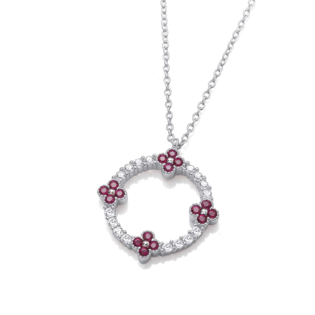 Silver & Cubic Zirconia Forget-Me-Not Necklace