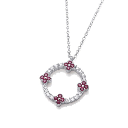 Silver & Cubic Zirconia Forget-Me-Not Necklace
