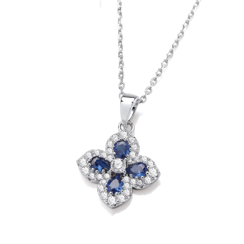 Silver & Cubic Zirconia classic clover Necklace