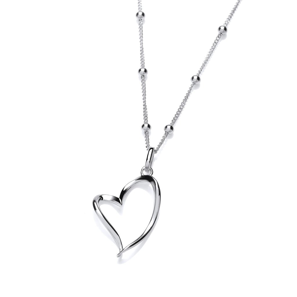 Dali Inspired Silver Heart Necklace