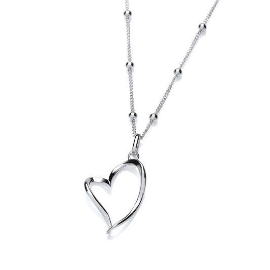 Dali Inspired Silver Heart Necklace