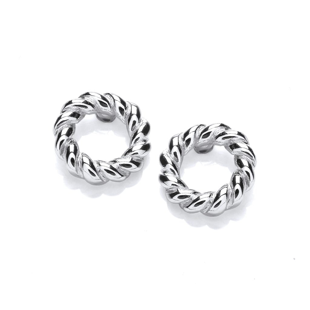 Silver Cute Twist Earrings