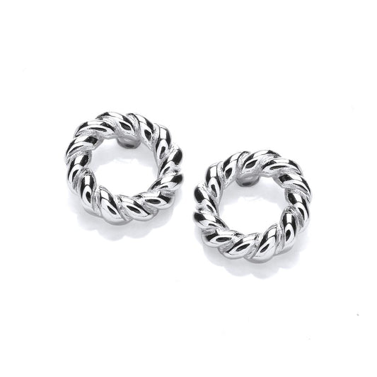 Silver Cute Twist Earrings