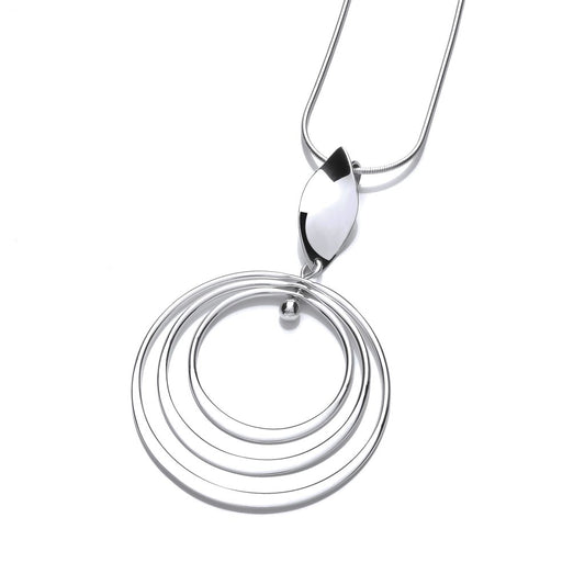 Twirling Silver Hoops Pendant