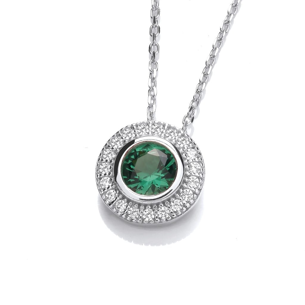Silver & Cubic Zirconia Surround Necklace