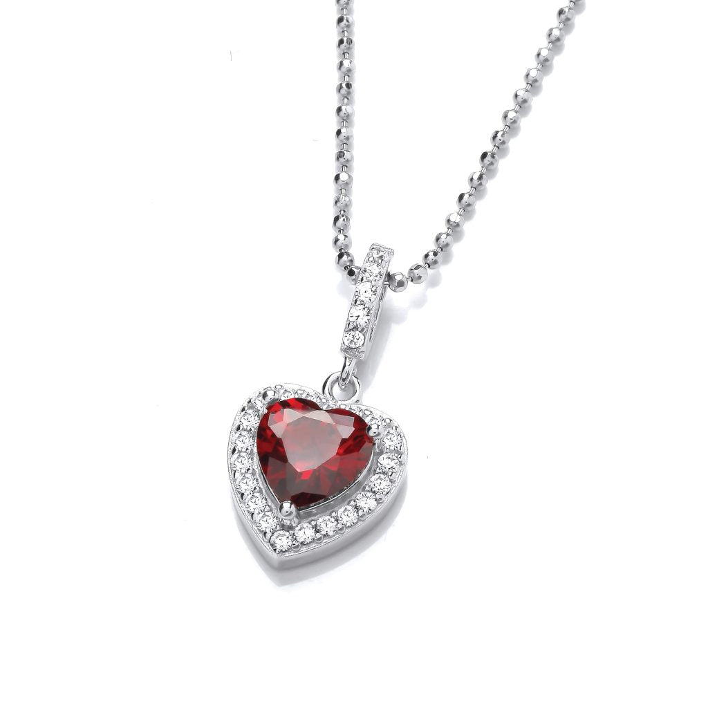 Silver Framed Cubic Zirconia Heart pendant and earrings set