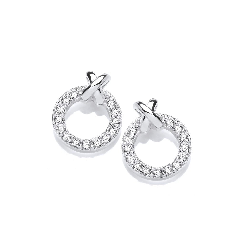Silver & Cubic Zirconia kiss kiss Earrings