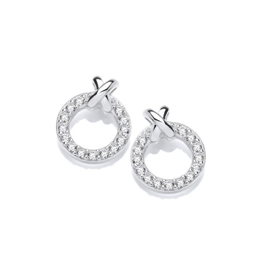 Silver & Cubic Zirconia kiss kiss Earrings