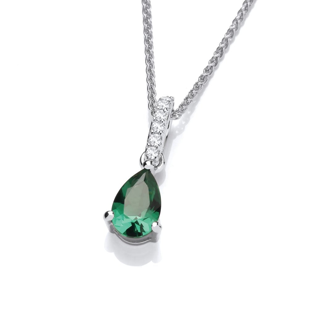 Silver and Cubic Zirconia Delicate Teardrop Pendant