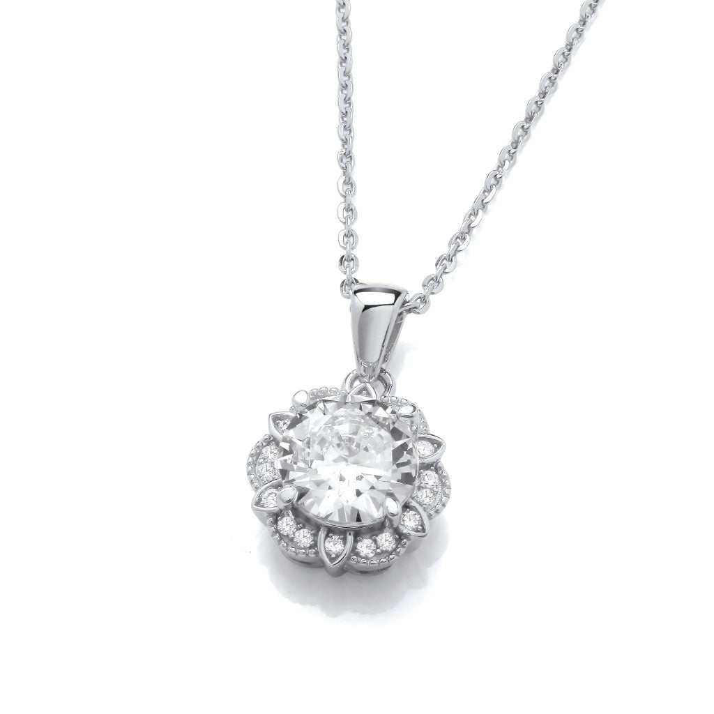 Silver & Cubic Zirconia Regency Pendant