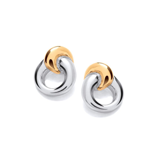 Silver & Gold detail Infinity Earrings