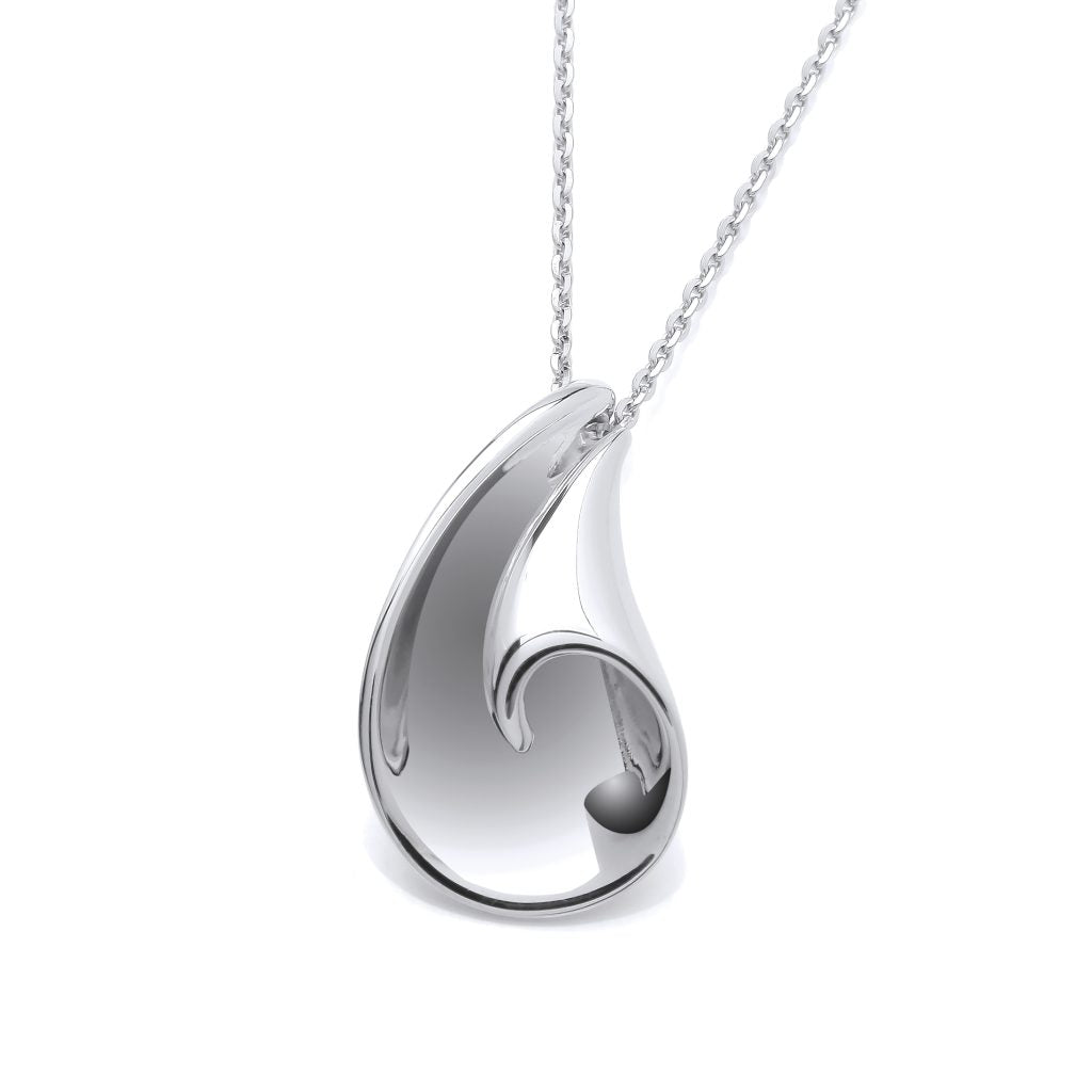 Silver Folded Curl Pendant