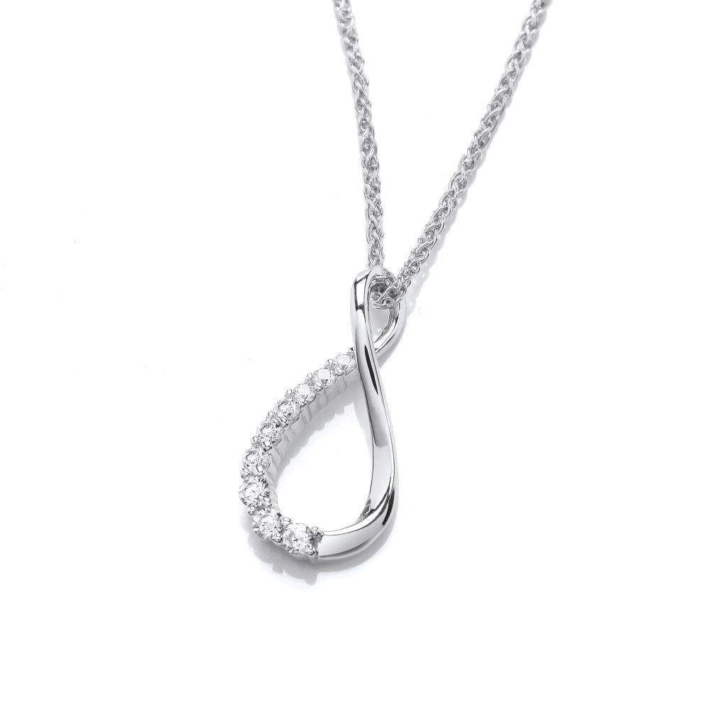 Silver & Cubic Zirconia Infinity Loop Pendant