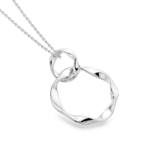 silver twisted interlocking circle pendant