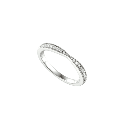 silver and cubic zirconia fitted half eternity ring