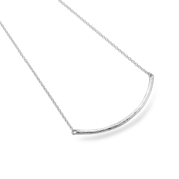 silver curved bar necklet