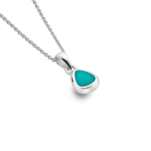 Silver and Turquoise teardrop necklace