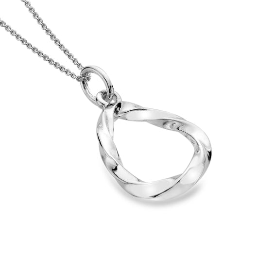 silver twisted teardrop pendant