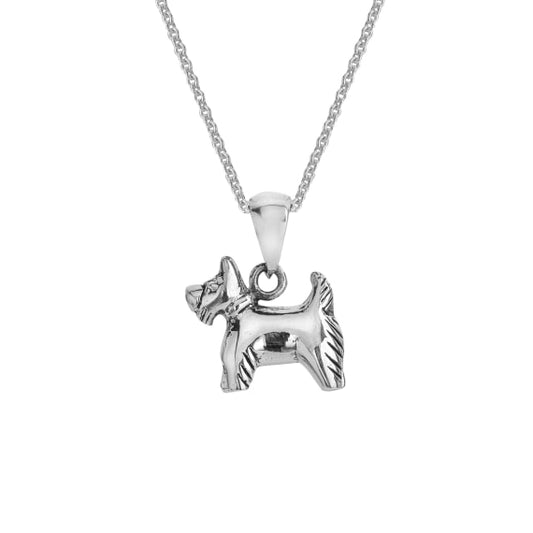 Silver scotty dog necklace
