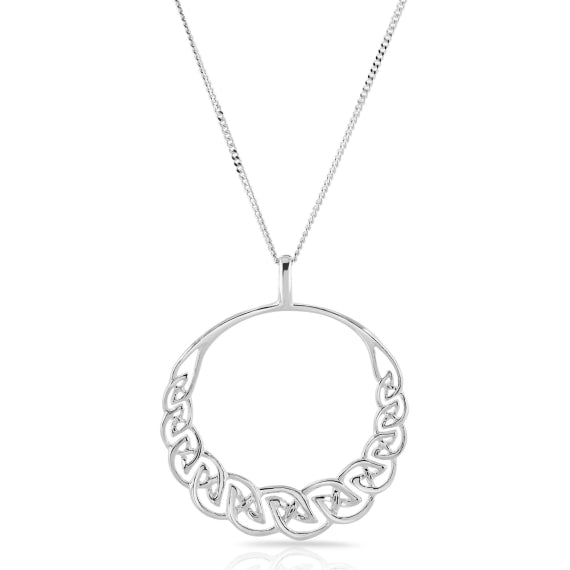 silver graduated round celtic knot pendant