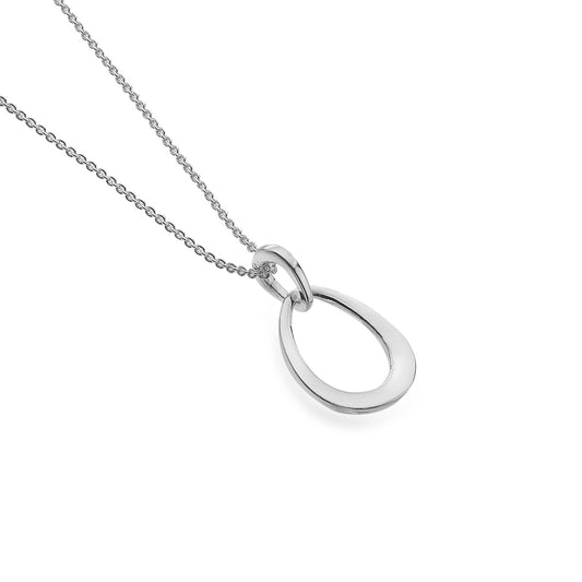 Silver double oval necklace