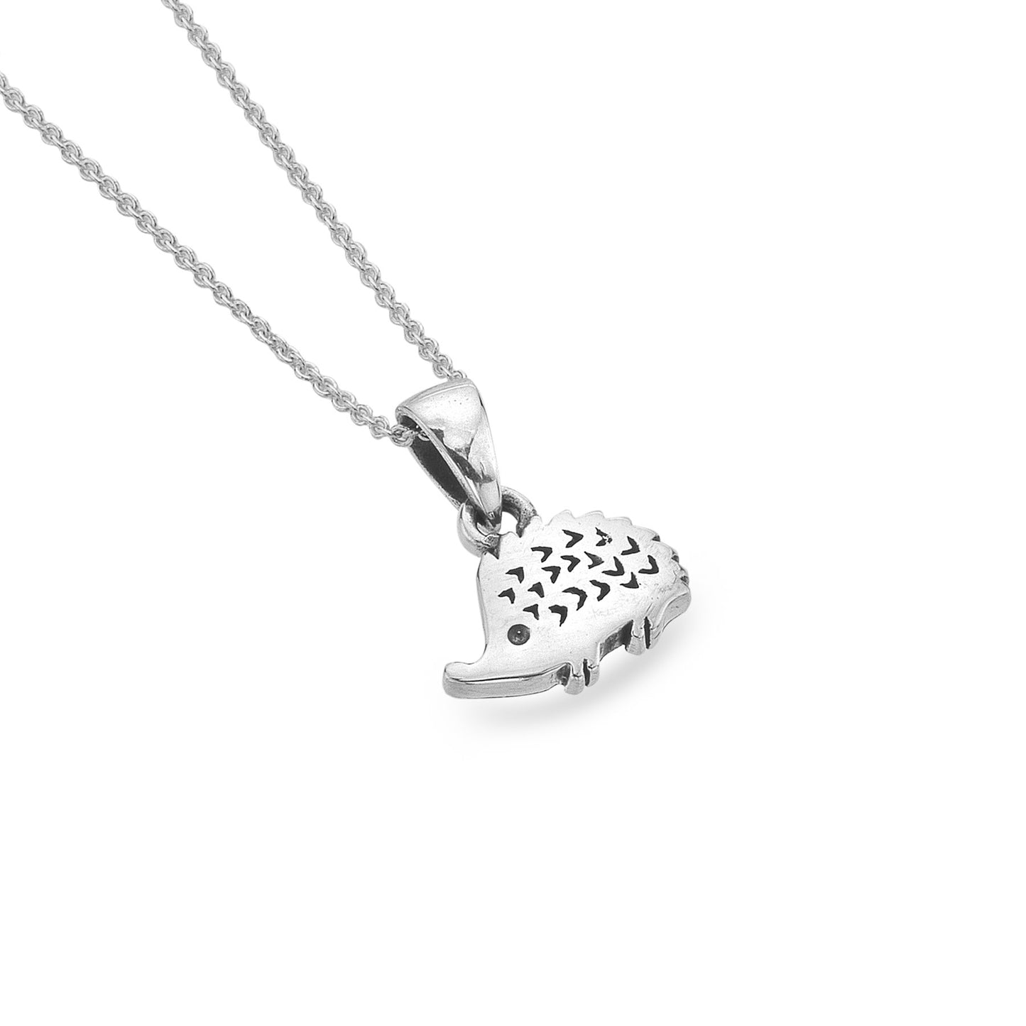 Silver hedgehog necklace
