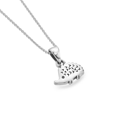 Silver hedgehog necklace