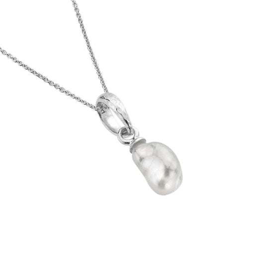 Silver and Freshwater Pearl drop necklace