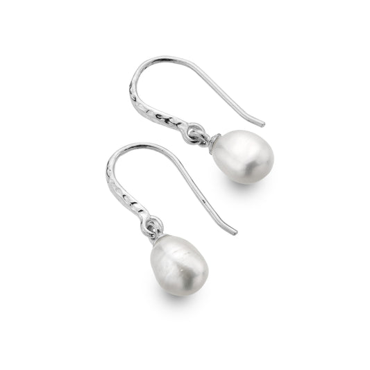 Silver and Freshwater Pearl drop earrings