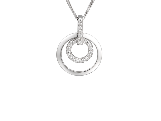 Silver and Cubic zirconia pendant on a Silver chain