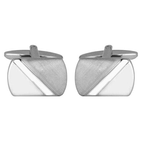 rhodium plated Brushed and Polished gents cufflinks