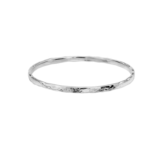 Silver hammered bangle - Medium