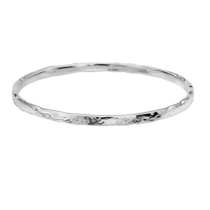 Silver hammered bangle - Large