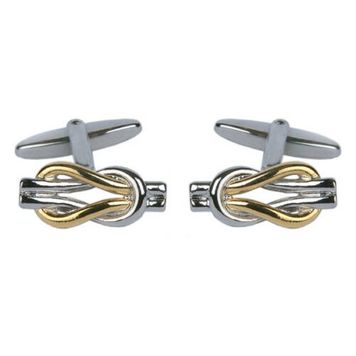 Silver and gold coloured two toned knot style cufflinks